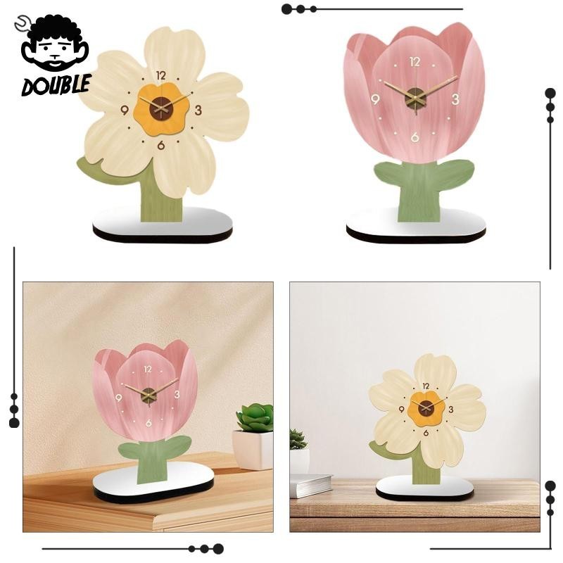 [ นาฬิกาตั้งโต๊ะบันทึกเวลาเงียบตกแต่งสําหรับชั้นวางห้องนอนสํานักงาน