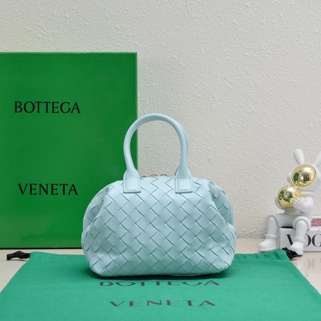 Bottega Veneta &amp; BVMT012 ทอหนังสุภาพสตรีโบว ์ ลิ ่ ง Bag, Elegant Simple High-End Messenger Bag, Sheepskin Texture Soft Delicate Light สบาย Upper Body ลดอายุสุภาพสตรีกระเป ๋ าสะพาย