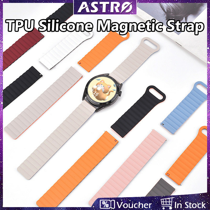 Astro สายนาฬิกาข้อมือซิลิโคน TPU นิ่ม กันน้ํา 18 มม. ปรับได้ สองสี สําหรับ HUAWEI Watch GT 4 41 มม. Garmin LG Smart Watch