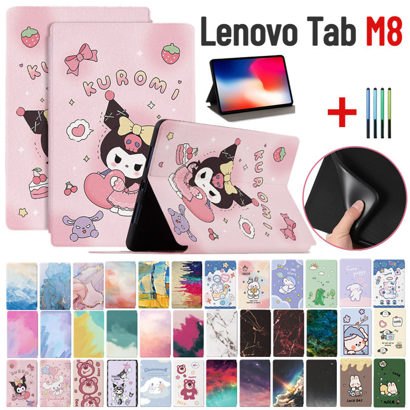 สําหรับ Lenovo Tab M8 TB-8505F/TB-8505X /M8 (2nd Gen) TB-8705F (FHD) /M8 (3rd Gen) TB-8506F Kuromi Melody Labubu Crayon Shin Chan Slim เด็กการ์ตูนหนังกรณี
