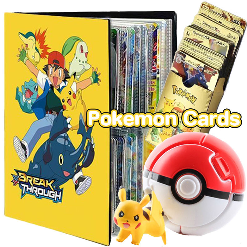 Pokemon Cards 55ชิ้น การ์ดโปเกม่อน โปเกม่อน รุ่นภาษาอังกฤษ การ์ดฝึกเล่นปิกาจู