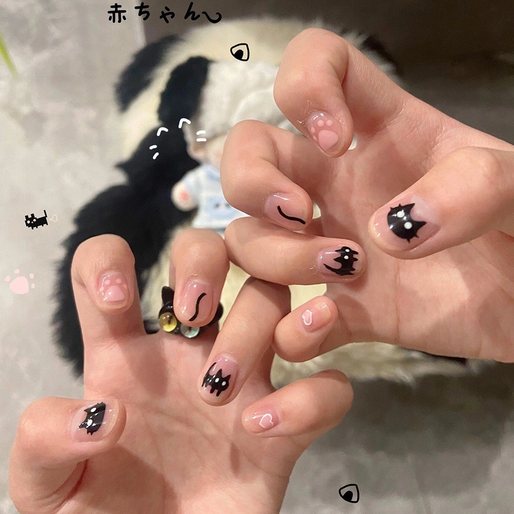 ร้านไทย🌷 สติ๊กเกอร์ตกแต่งเล็บ สติ๊กเกอร์ติดเล็บ แบบบาง มีกาวในตัว สุนัข แมว หมี โบว์ ลายน่ารักมากกกก - รูปที่ 6