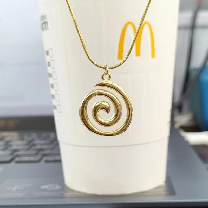 Fashionable Swirl Pendant Necklace Adjustable Length Neckchain Elegant Accessory ราคา ถูกที่สุด ดีลบีเคเค แกลเลอรีภาพที่ 8