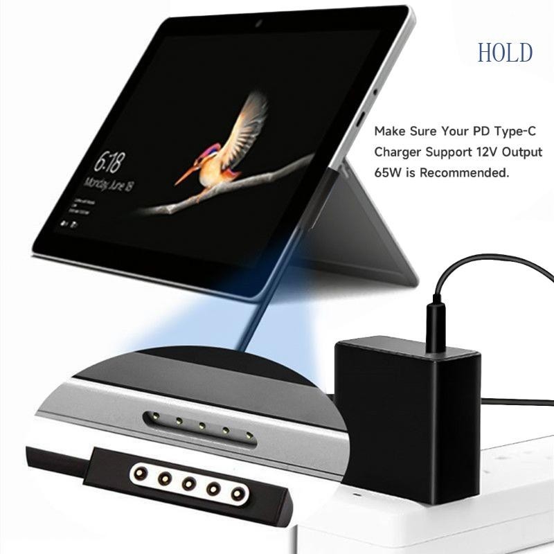 สายชาร์จแม่เหล็ก USB C เชื่อมต่อพื้นผิวฤดูร้อน สําหรับแล็ปท็อป Surface Pro 1 2RT