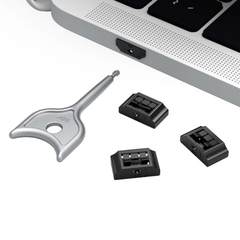 WU Pack Of 10 5 Port Blocker พร้อม 1 คีย์สําหรับการป้องกันข้อมูลความต้านทานฝุ่น