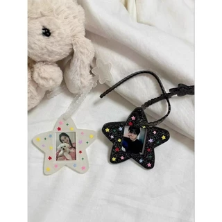 ส่งด่วน! พวงกุญแจกรอบรูป ที่ใส่บัตรกลิตเตอร์ งาน DIY ใส่รูปได้ งานสวยงานเกาหลีลายน่ารัก