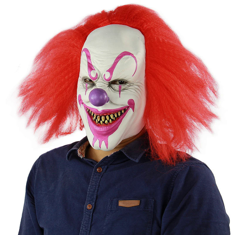 Halloween Costume Mask Scary Party Latex Clown Mask