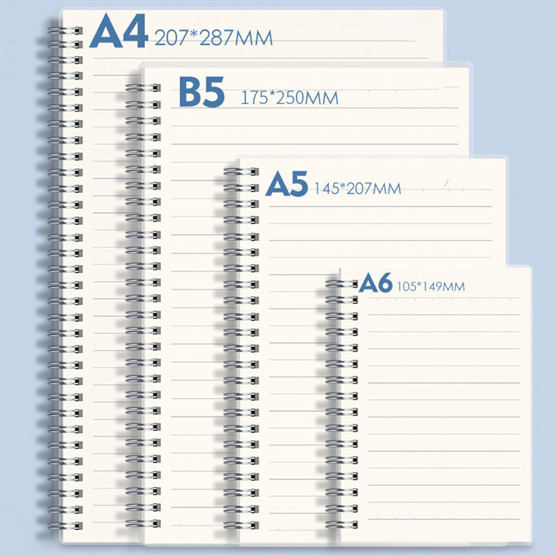Ossayi A4/B5/A5 Spiral Notebook 80 แผ่น 160 หน้าแนวนอนเรียงราย Grid Notebook PP Cover School Office Supplies เครื่องเขียน