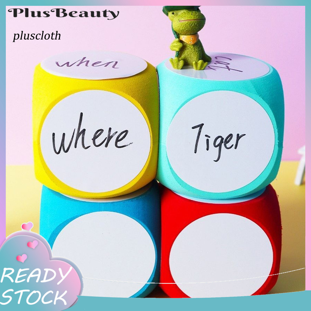 Pluscloth Erasable EVA ลูกเต๋ายักษ์โฟมเกม Cube แห้งขนาดใหญ่ลบบล็อก Writable เล่นลูกเต๋า Prop เด็กของเล่นเพื่อการศึกษา