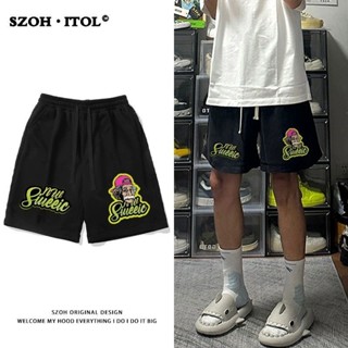 Eershenshiกางเกงขาสั้นกีฬาลายตัวละครอเมริกัน สำหรับผู้ชาย ทร…