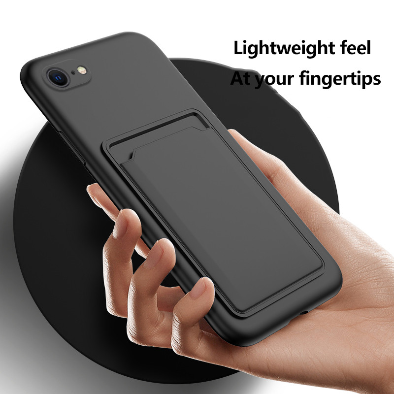 หรูหราซิลิโคนอ่อนนุ่มกระเป๋าสตางค์สําหรับ Apple iPhone 16e SE 2025 SE4 SE3 SE2 iPhone 7 8 ช่องใส่การ