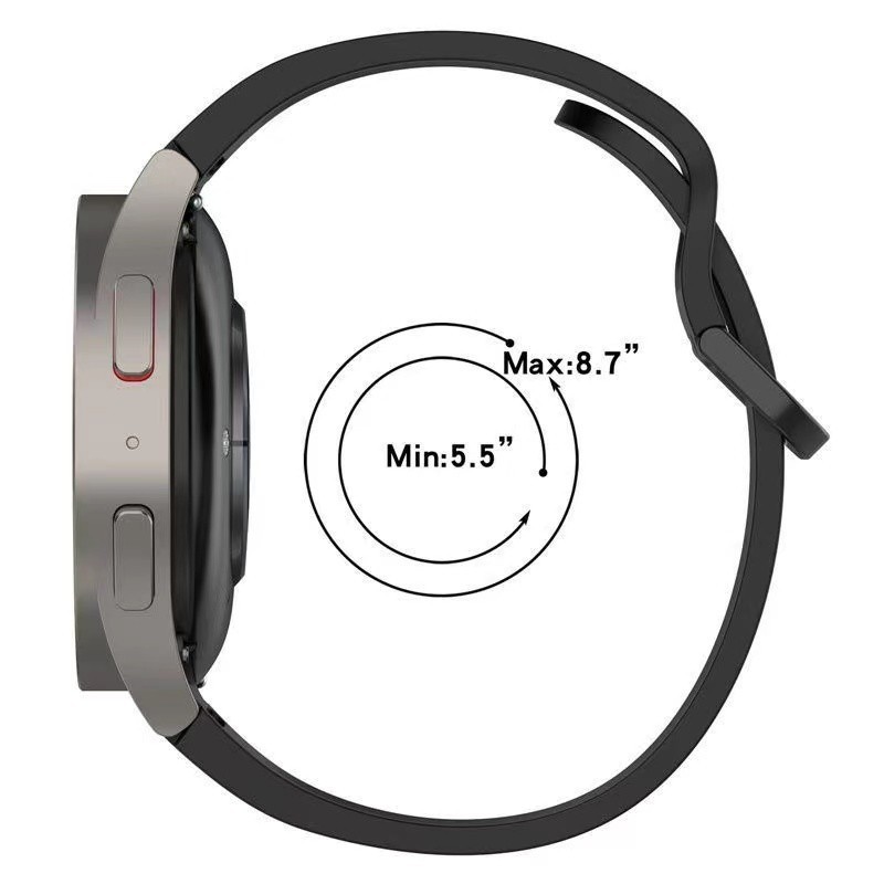 สายนาฬิกาสากล20/22mmสำหรับสาย Samsung Galaxy Watch6/5/4สายซิลิโคนแบบหัวล็อคสี