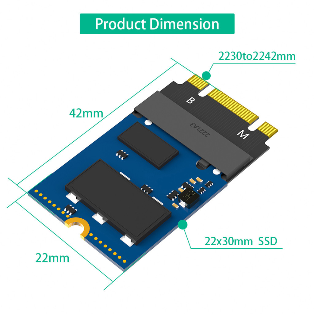 JMT สําหรับ M.2 NVME M-Key B + M 2230 ถึง 2242 SATA-Bus SSD อะแดปเตอร์สําหรับ ThinkPad X270 X280 T47