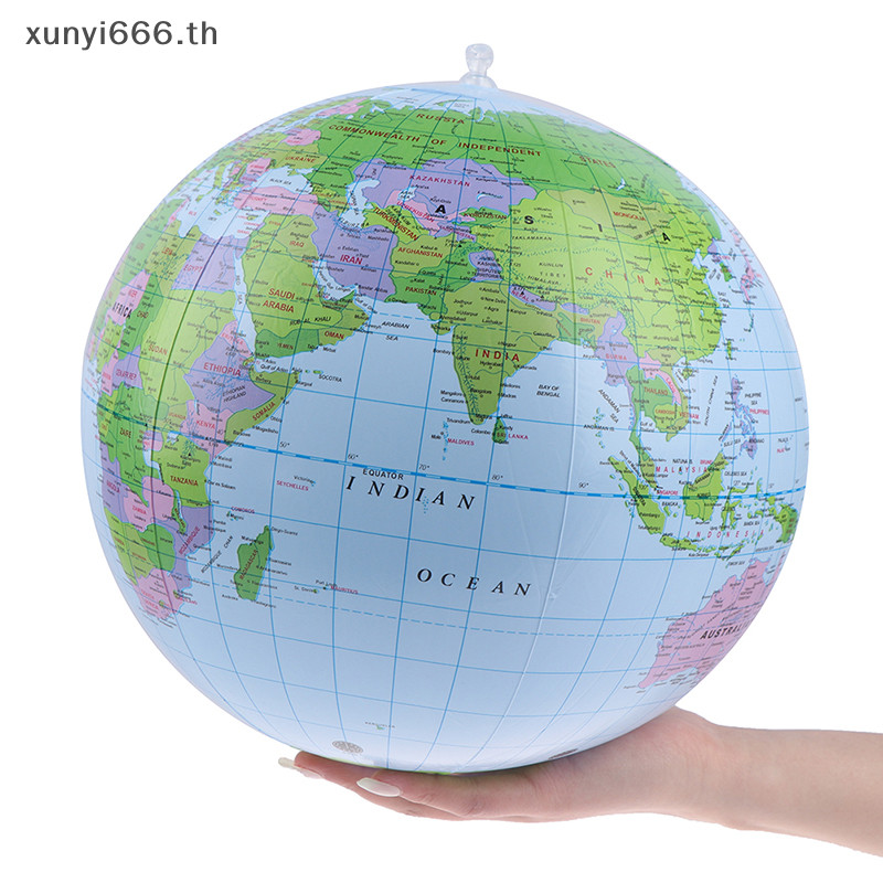 <XYTH> ลูกบอลลูกโลกเป่าลม แผนที่ทะเล ขนาด 38 ซม. ของเล่นเสริมการเรียนรู้ สําหรับเด็ก