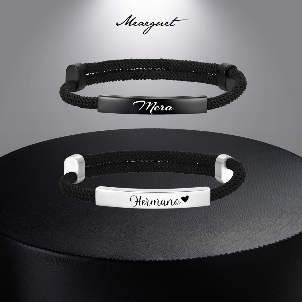 Meaeguet สร้อยข้อมือสเตนเลสถัก รูปถ่าย ของขวัญส่วนบุคคล สําหรับผู้ชาย ผู้หญิง คู่รัก