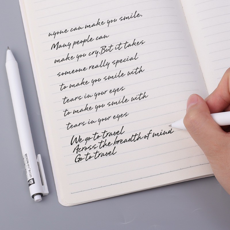 ปากกาหมึกเจล แบบกด แห้งเร็ว 0.5 มม. สีดํา แดง น้ําเงิน สําหรับโรงเรียน สํานักงาน เครื่องเขียน - รูปที่ 4