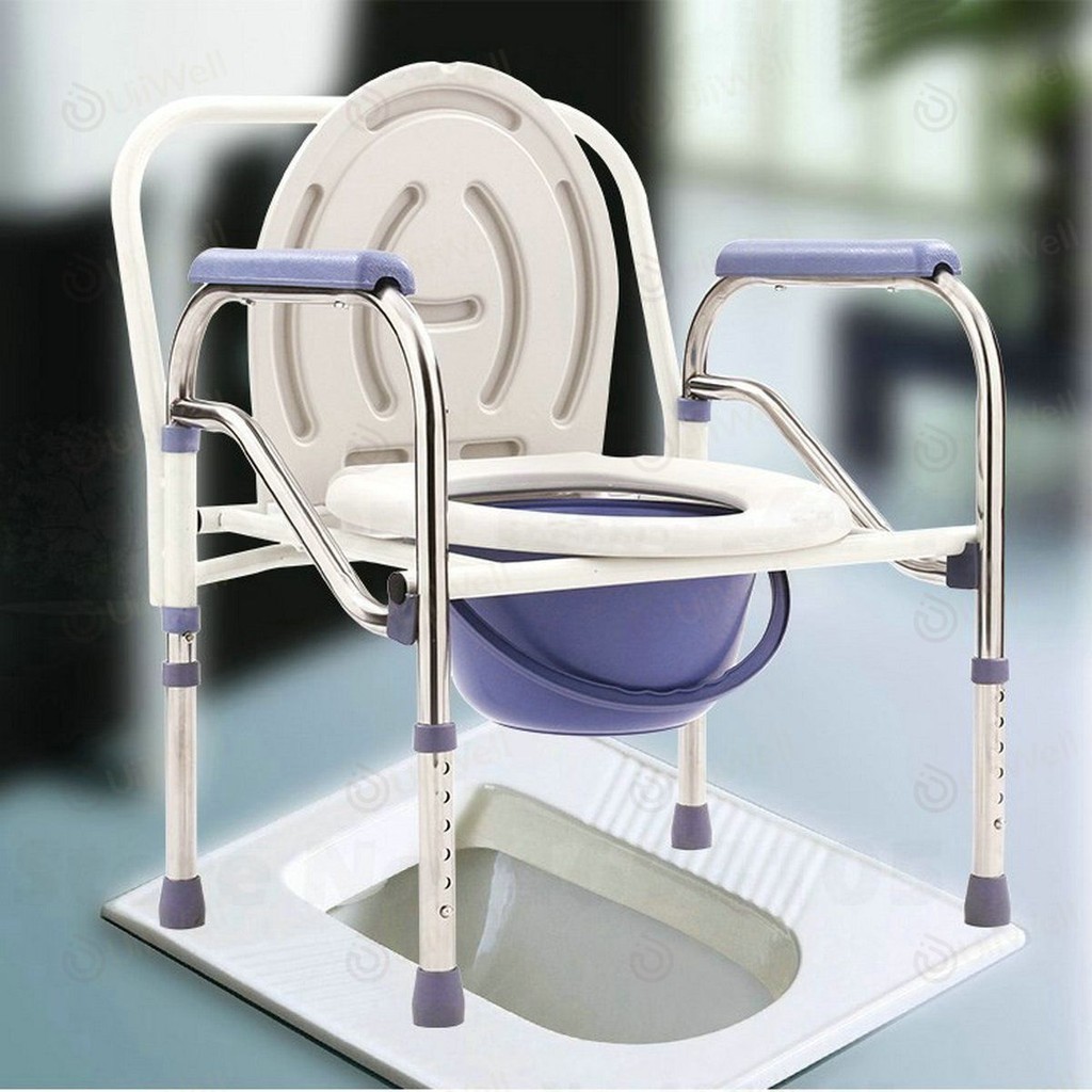 Paorao เก้าอี้นั่งถ่าย อาบน้ำ อลูมิเนียม เก้าอี้นั่งถ่าย หญิงตั้งครรภ์ ผู้สูงอายุ พับได้ ปรับความสูงได้ แข็งแรงที่สุด