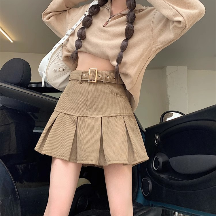 ccute  พร้อมส่ง  กระโปรงลูกฟูก มินิ ทรงเทนนิส จีบใหญ่ มีซับใน แฟชั่นสไตล์สาว วายทู