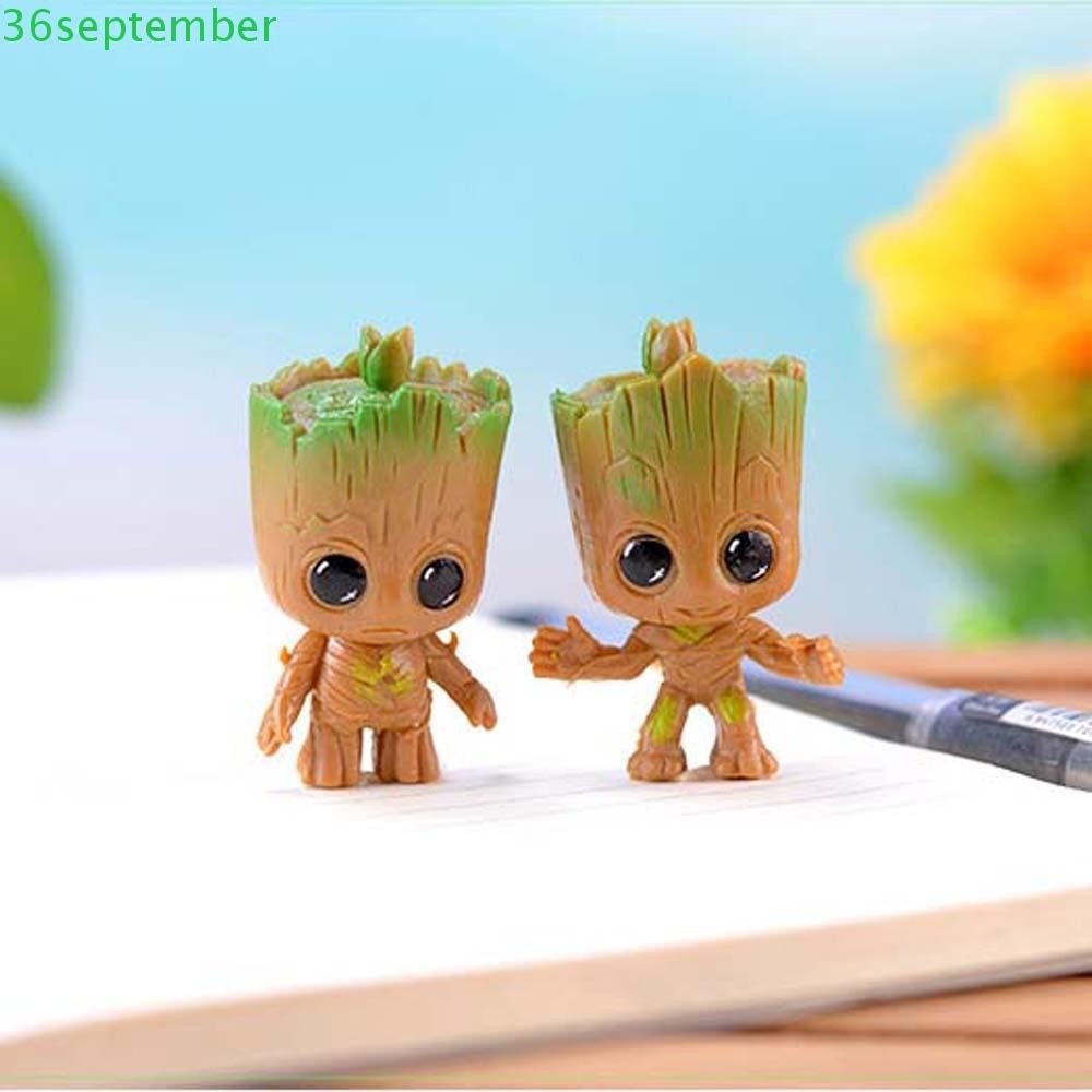 SEPTEMBER Cute Tree Man Groot Tiny Action Figure Groot Figure Mini Groot Interior Accessories Collectible Model 4pcs/set for Kids Model Doll Figure Toys