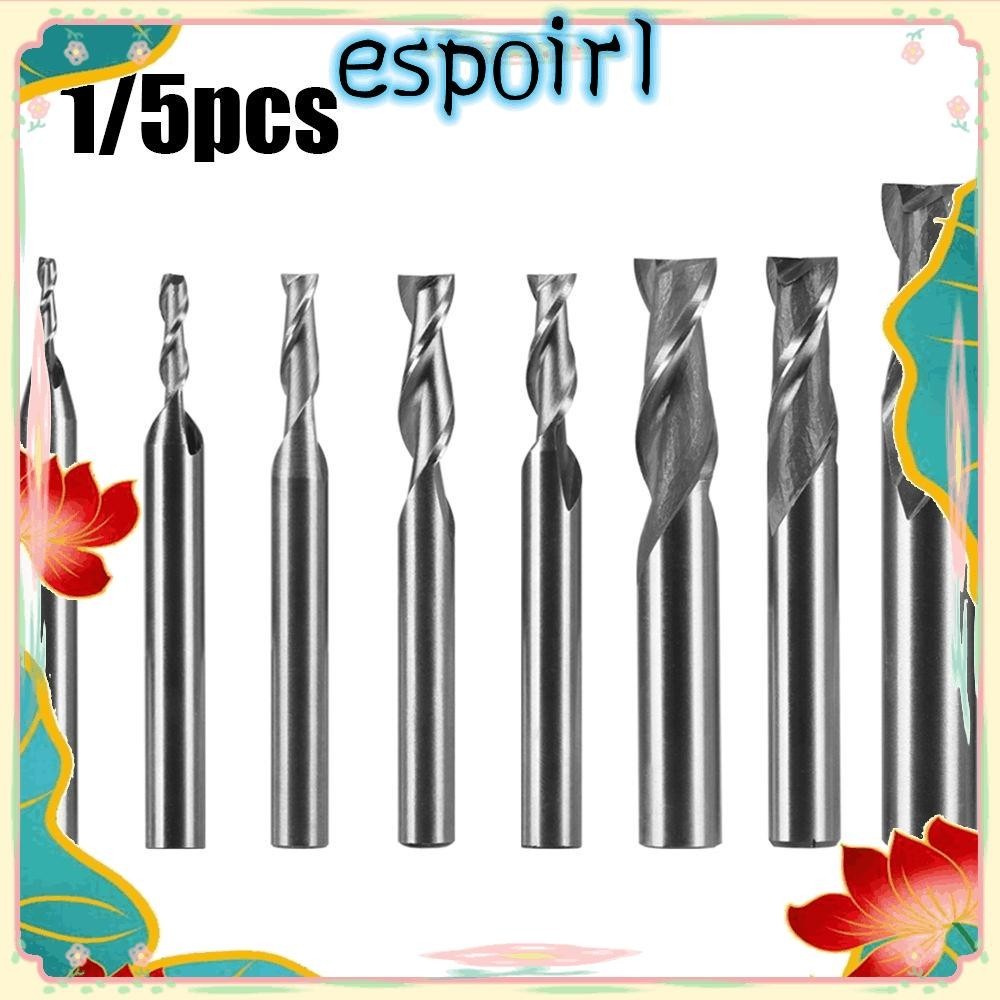 Espo ดอกกัดมิลลิ่ง เหล็ก 1-12 มม. 1/5 ชิ้น|เครื่องมือตัดมิลลิ่ง 2 ฟลุต