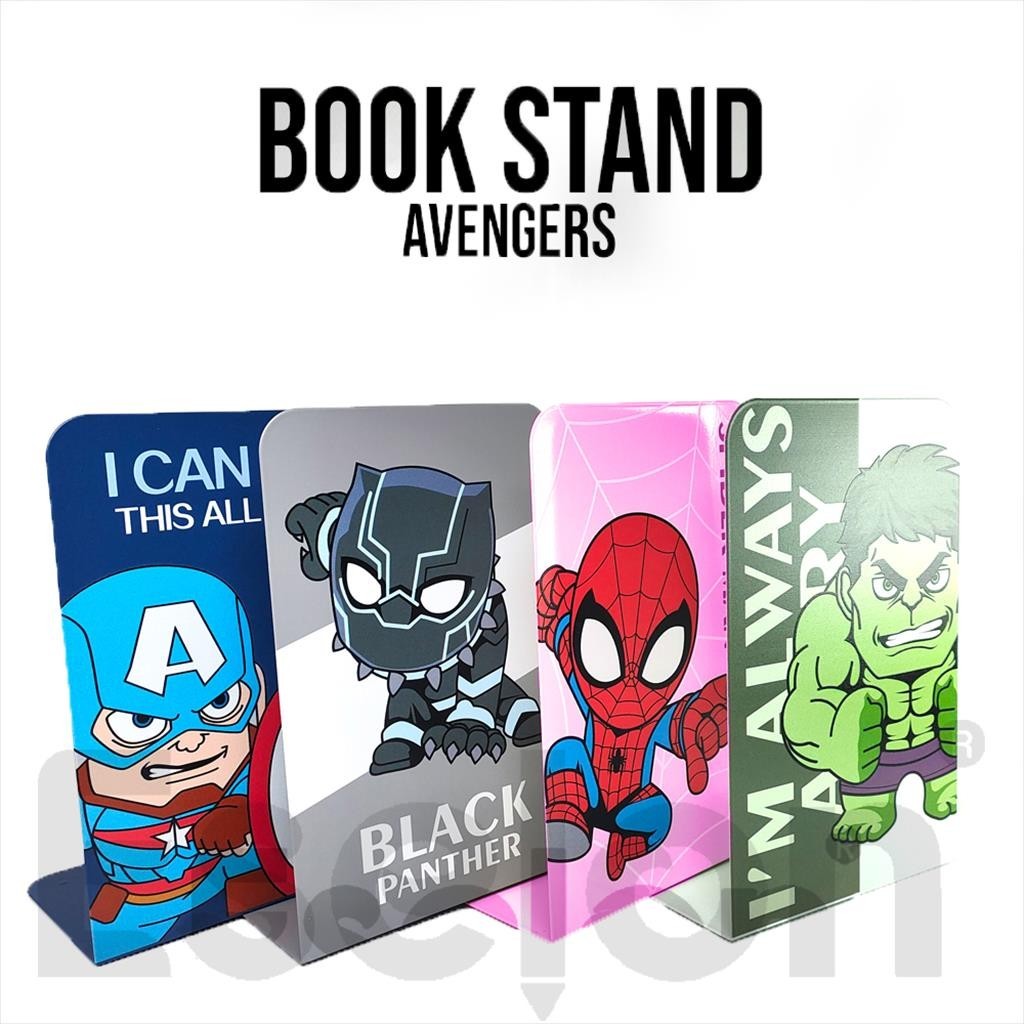 [MaxMart ] 2pc Avengers Character Book Stand/ 1set Book Back/Book End