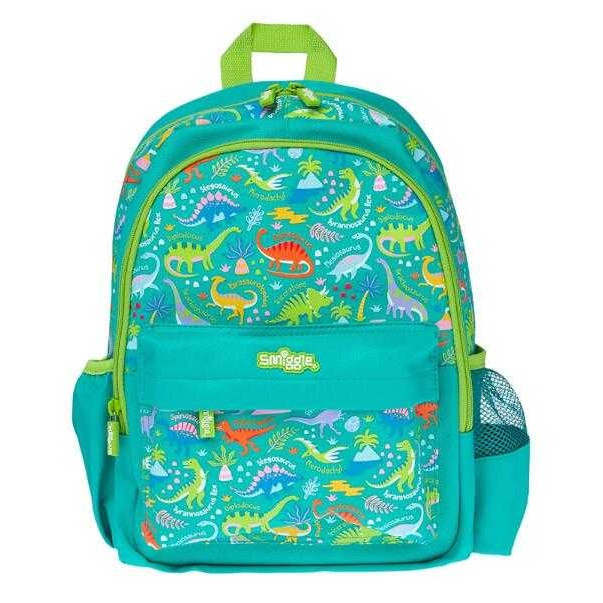 🎒Smiggle Backpacks Nursery bag กระเป๋าเป้ 🎒สมิกเกอร์ ขนาด 14-15 นิ้ว ลายNAME DINO เขียว พร้อมส่งในไทย 🛻