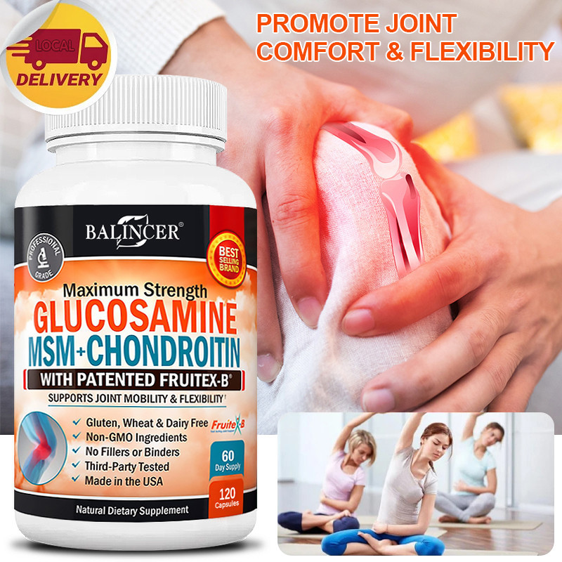 Balincer อาหารเสริมกลูโคซามีน เพื่อสุขภาพข้อต่อ เคลื่อนย้ายและกระดูกอ่อน – ไม่ใช่จีเอ็มโอ, 120 แคปซูล