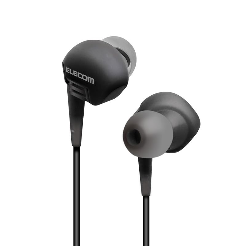ELECOM stereo headphones, earplug type φ3.5 10.0mm driver, black.