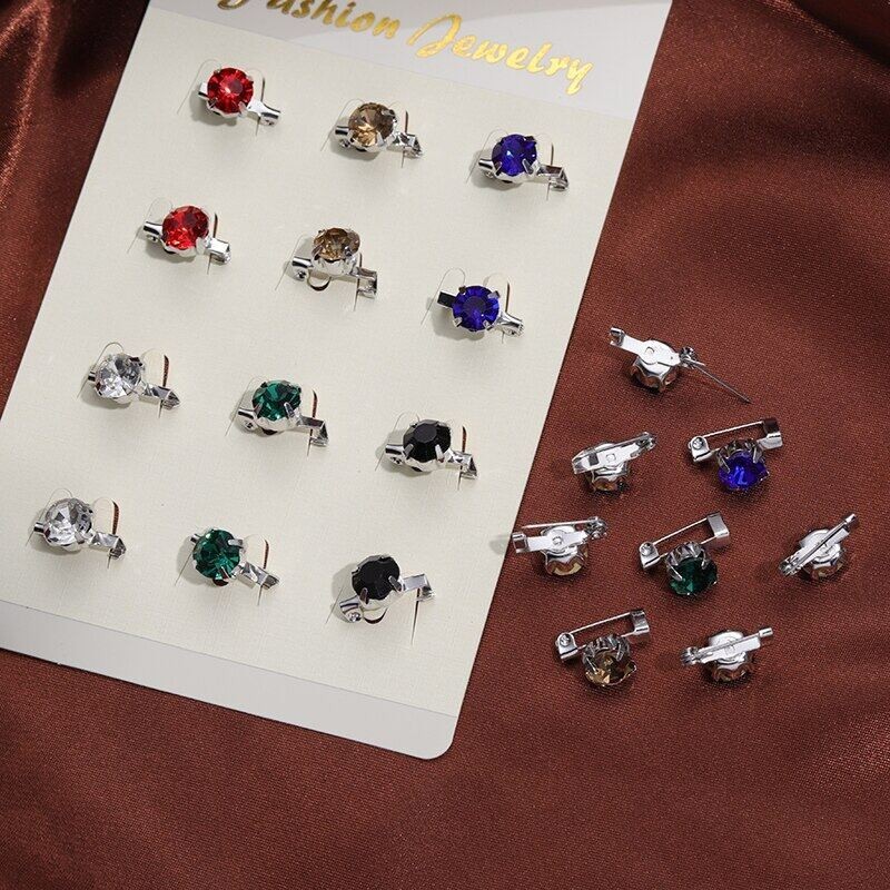 12 ชิ้น / เซต มุสลิม ผ้าพันคอ ฮิญาบ เข็มกลัด Kerongsang Pins เด็ก สุ่มสี เข็มกลัดคงที่ หัวคงที่ ผ้าพันคอ คลิป Pin เครื่องประดับ ของขวัญสําหรับผู้หญิง - ภาพย่อย 2