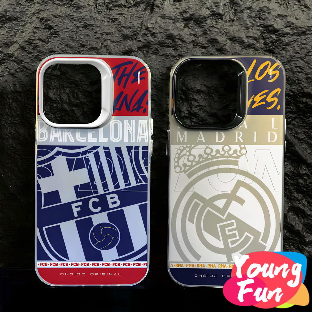 สําหรับ iPhone15 Pro Max เรอัล มาดริด บาร์เซโลน่า 14 XR 13 11 12 Pro Max 8 7 6 6S Plus X Xs Max Se 2020 13 12 11เคสโทรศัพท์มือถือ ซิลิโคนนุ่ม ลายแบรนด์แฟชั่น สร้างสรรค์