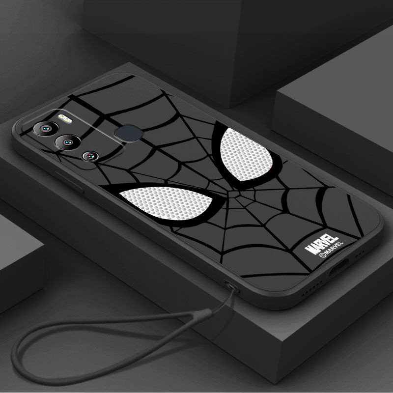 ปลอก INFINIX HOT 12i เคสโทรศัพท์แฟชั่นแบรนด์ Marvel Cool Spider-Man Eyes ความงามซิลิโคน TPU Soft Shell ดีไซน์ใหม่กันกระแทก CASE