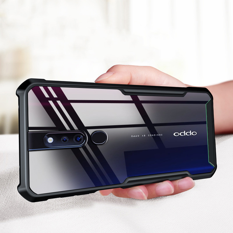 สําหรับ OPPO F11 Pro CPH1969 CPH1987 CPH2063 CPH2039 Slim อะคริลิคโปร่งใสกลับกรณีเสริมมุม Soft TPU กรอบกันชนฝาครอบ - รูปที่ 2