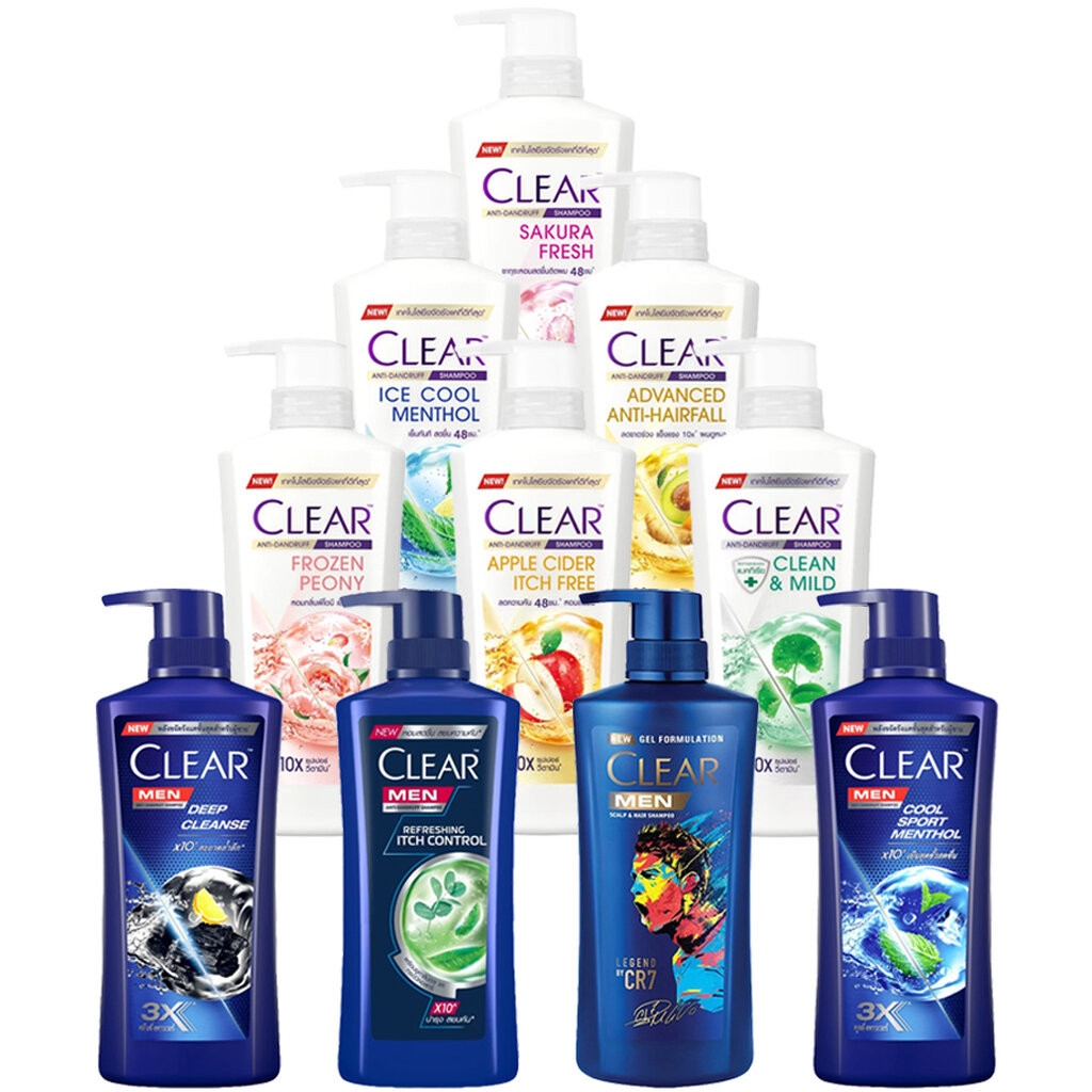 LeeMart แชมพู เคลียร์ CLEAR 300-400ML ยาสระผม เคลีย แชมพูสระผม เครีย แชมพูขจัดรังแค ขนาด 300-400 มล.