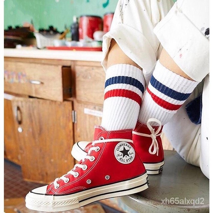 ♞,♘,♙【ของแท้ 100%】Converse Chuck Taylor All Star 70 hi ผ้าใบหุ้มข้อ คอนเวิร์ส 1970s ผ้าใบ รองเท้า l