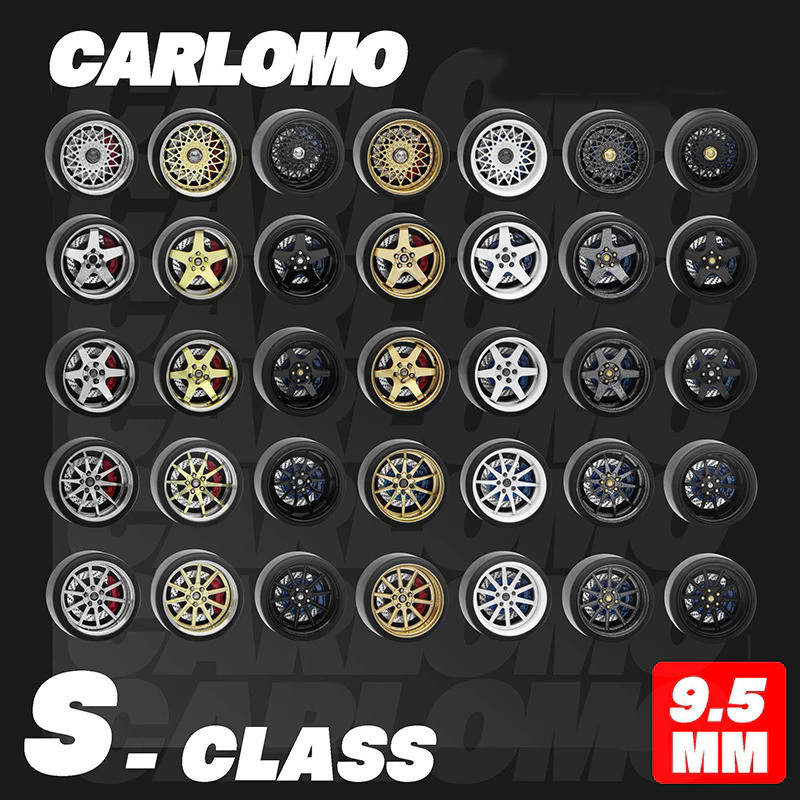 Carlomo อะไหล่ล้อยาง ขอบล้อ 1/64 สําหรับโมเดลรถยนต์ Tomica 4 ชิ้น