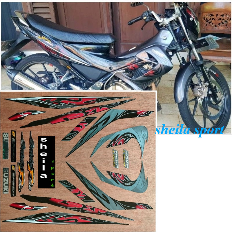 สติ๊กเกอร์ Striping liss Suzuki satria fu F150 สีดํา 2010 คุณภาพดี