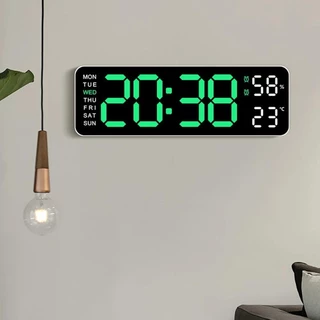 นาฬิกาปลุกดิจิทัล หน้าจอ LED ขนาดใหญ่ อุณหภูมิ ความชื้น สําหรับห้องนอน ห้องนั่งเล่น