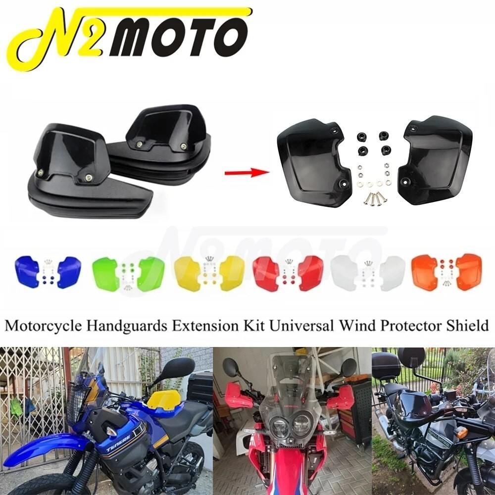 N2 Universal Motorcycle Rising Shield Hand Guards ABS Plastic Handguard Extensions Windshield For Pit Dirt Bike Harley B