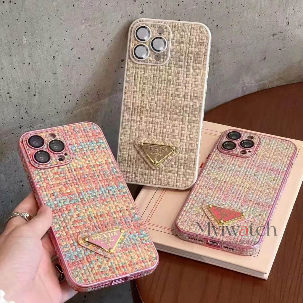 เคสโทรศัพท์มือถือ กันตก ป้องกันเต็มเลนส์ ลายโลโก้สามเหลี่ยม สีสันสดใส สําหรับ iPhone 15 14 13 12 11 Pro Max