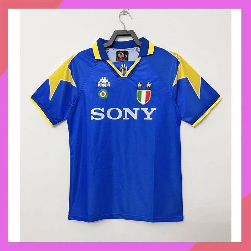 เสื้อกีฬาแขนสั้น ลายทีมชาติฟุตบอล Juventus Gao Pin 1995-1996 season ชุดเยือน สไตล์เรโทร