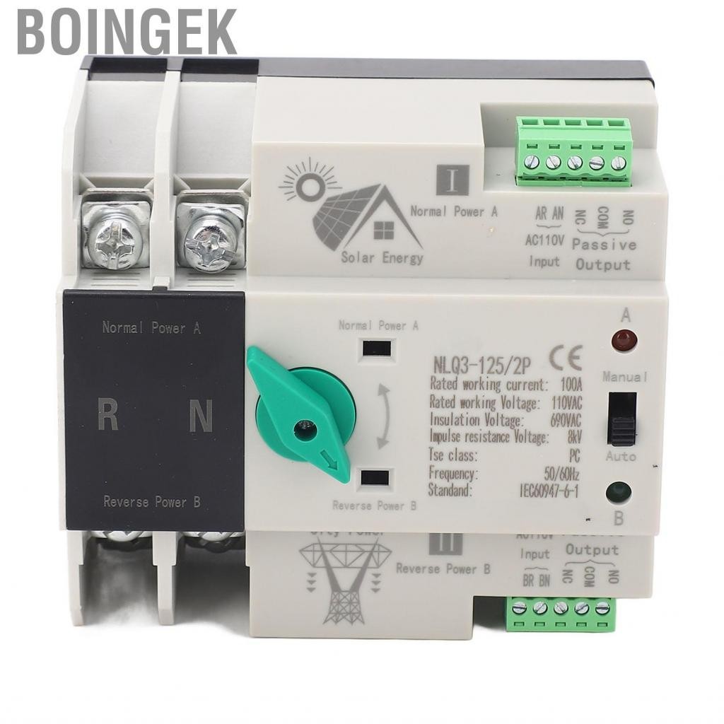 Boingek Circuit Changeover Switch 63A Dual Power Transfer Reliable Transmission PC Flame Retardant S