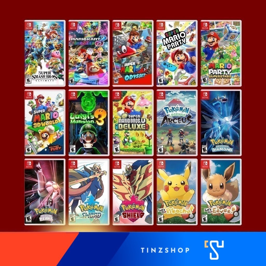 [Mario&amp;Pokemon] Mega 15 Games set RED for Nintendo Switch