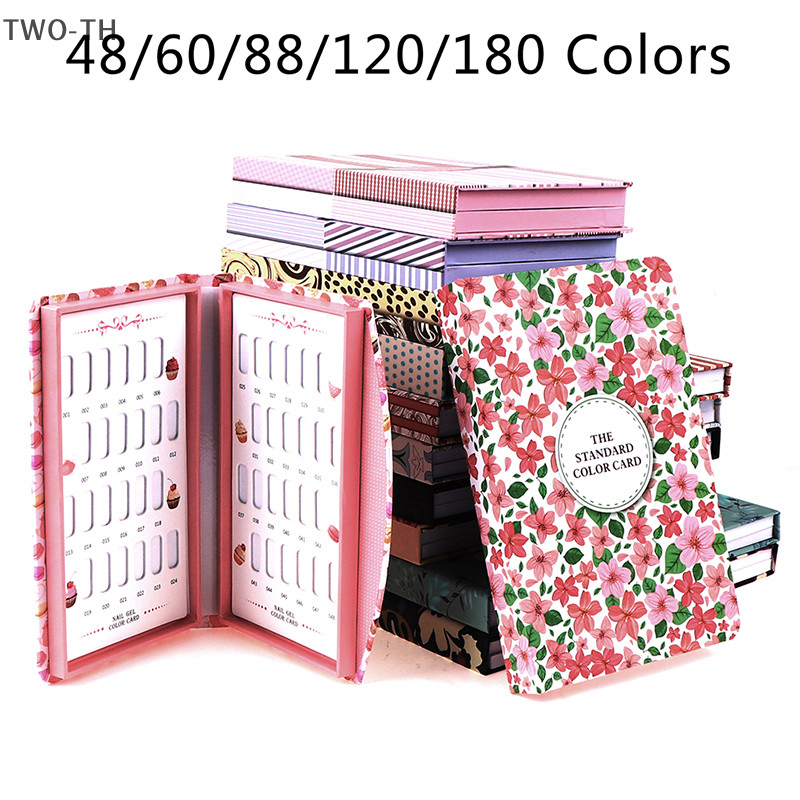 Two-th ใหม่ สมุดโชว์สีทาเล็บปลอม เจล การ์ด ชาร์ต พาเลท สําหรับฝึกทาเล็บ