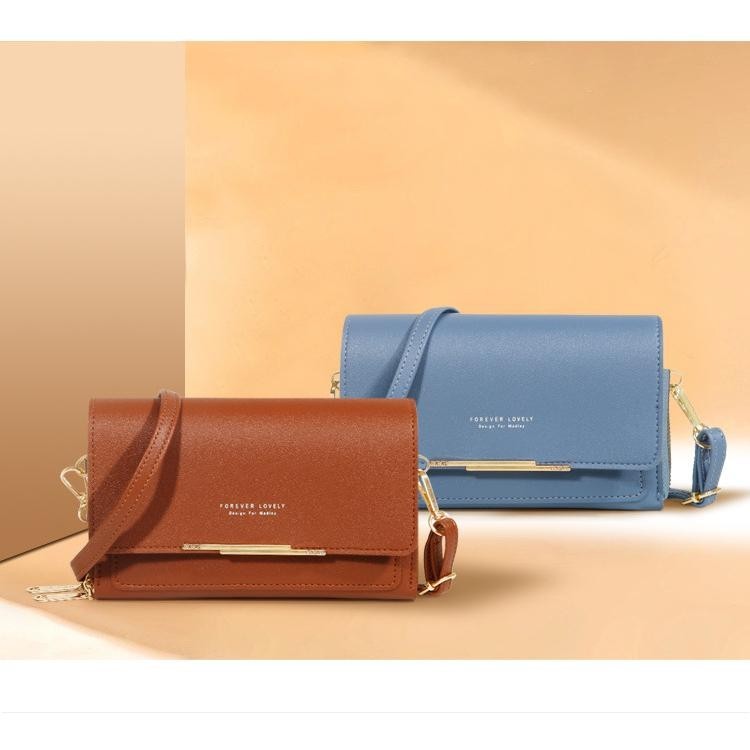 【พร้อมส่ง】miss bag fashion กระเป๋าสำหรับผู้หญิง กระเป๋าสะพายข้างกระเป๋าหนัง FOREVER