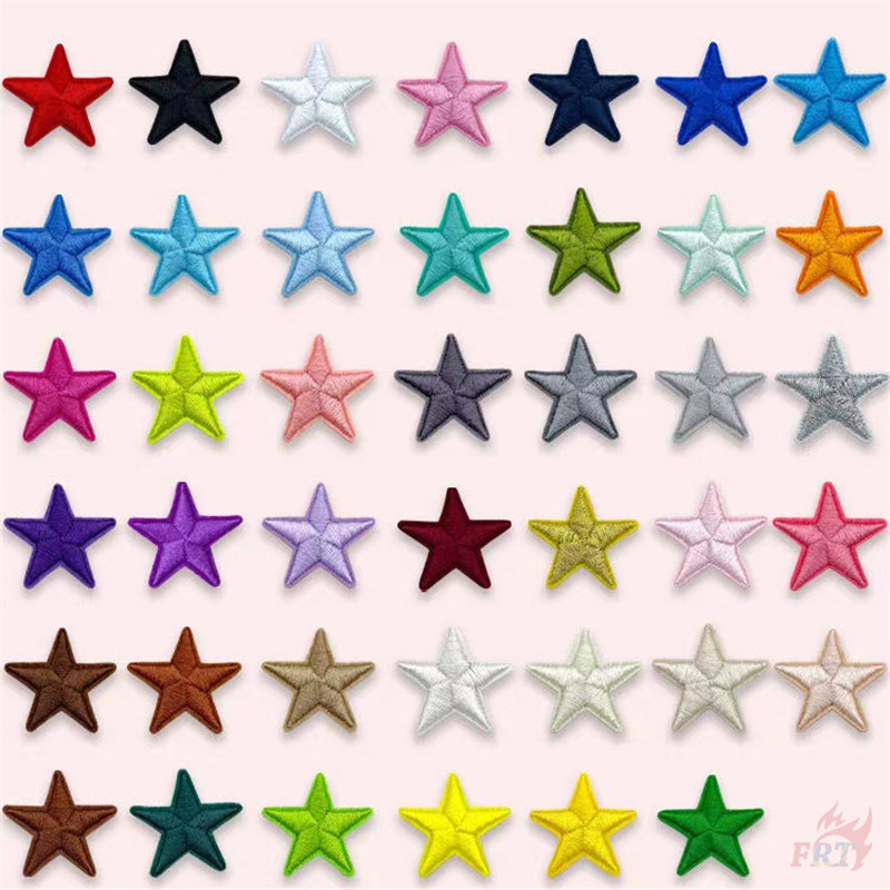 ♥ แผ่นสติกเกอร์ ลายดาว มีกาวในตัว สีสันสดใส สําหรับติดตกแต่ง ♥ แผ่นแพทช์ รีดติดเสื้อ เย็บปักถักร้อย DIY 1 ชิ้น (41 สี)