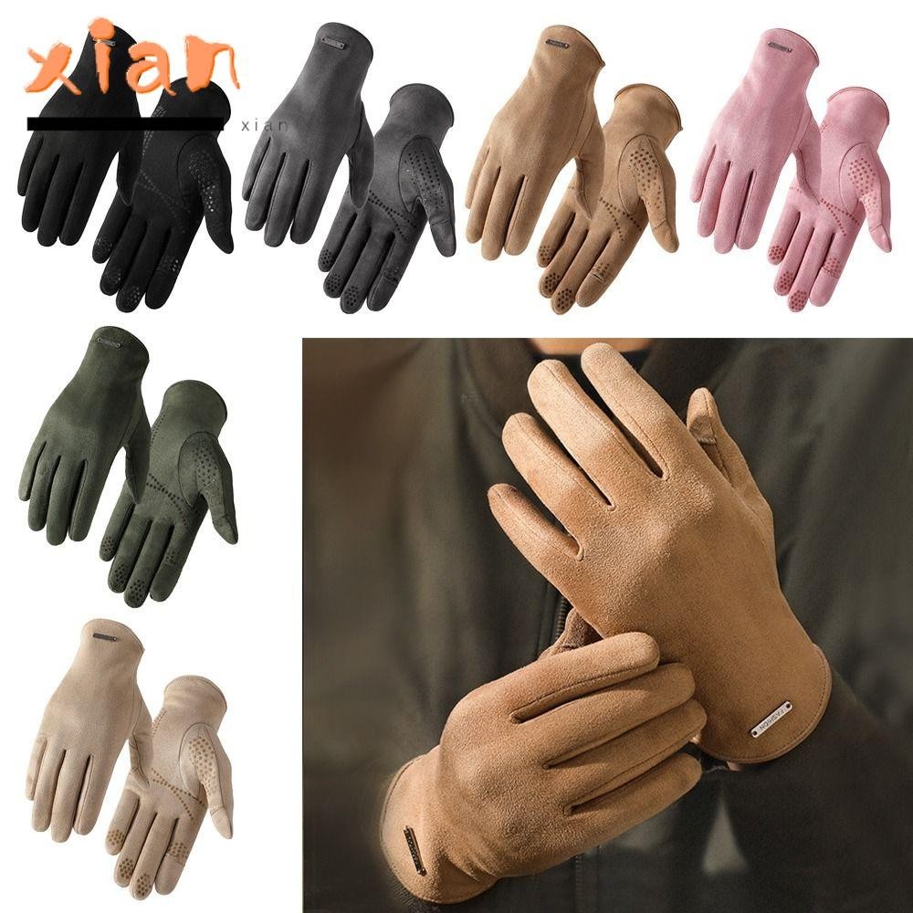 Xianen ถุงมือหนังนิ่ม กันน้ํา ให้ความอบอุ่น เหมาะกับฤดูหนาว สําหรับผู้ชาย และผู้หญิง ขี่จักรยานกลางแจ้ง