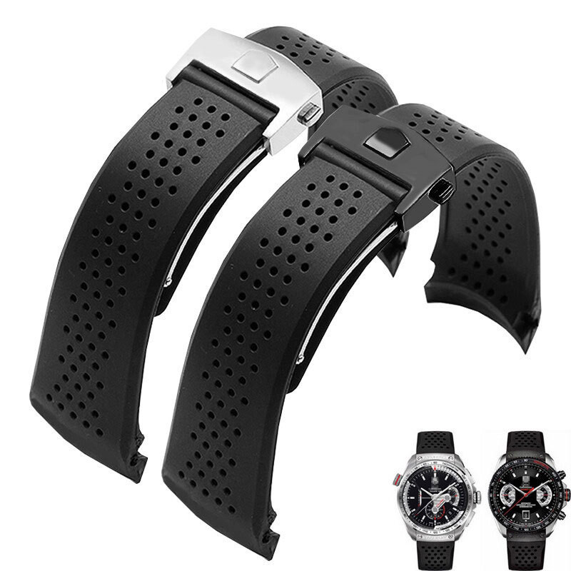 สายนาฬิกาข้อมือ ยางซิลิโคนนิ่ม สําหรับ TAG HEUER GRAND CARRERA AQUARACER 20 มม. 22 มม. 24 มม.