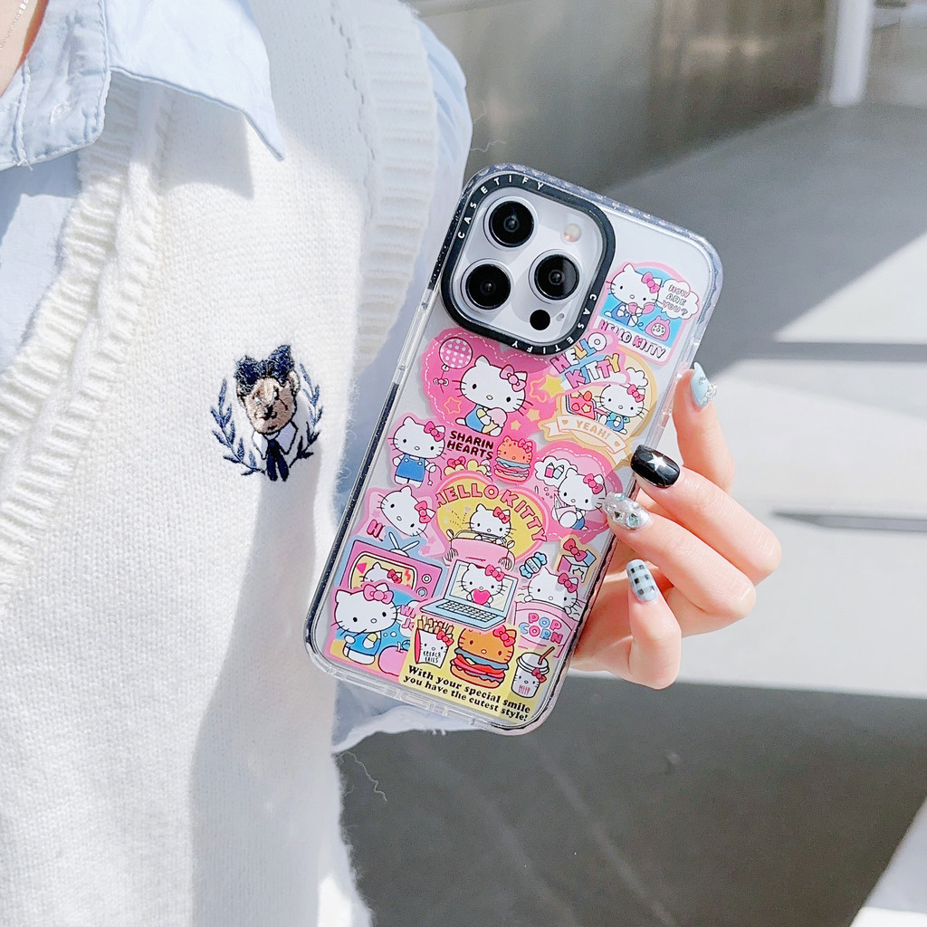 【Hello Kitty】casetify เคสโทรศัพท์มือถือแบบนิ่ม TPU ใส ลายเฮลโลคิตตี้ สําหรับ iPhone 15 Pro max 14 Pro 13 Pro max 12 Pro max 11 11Pro max 12