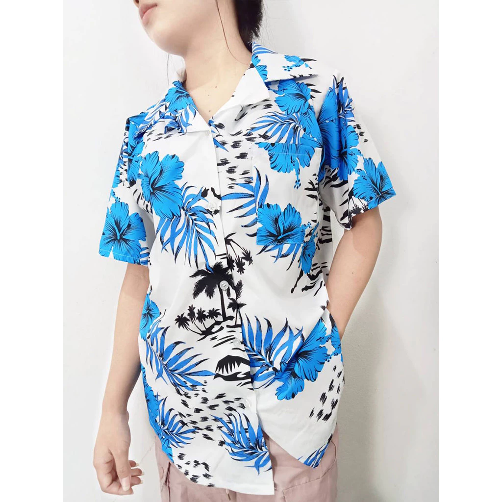 เสื้อคอปกแขนสั้นผู้หญิง ลายดอกไม้ วินเทจ thumbnail 5