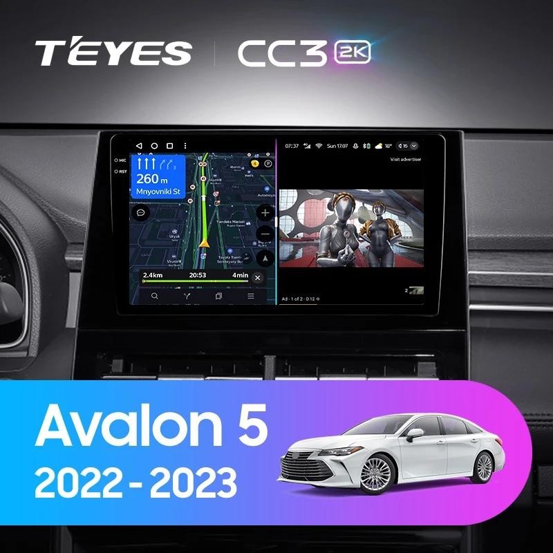 Teyes เครื่องเล่นมัลติมีเดีย วิทยุ CC3L CC3 2K GPS Android 10 No 2din 2 din สําหรับ Toyota Avalon 5 XX50 2022-2023